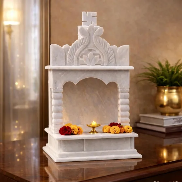 White_Marble_Carved_Swastik_Design_Home_Temple_Mandir