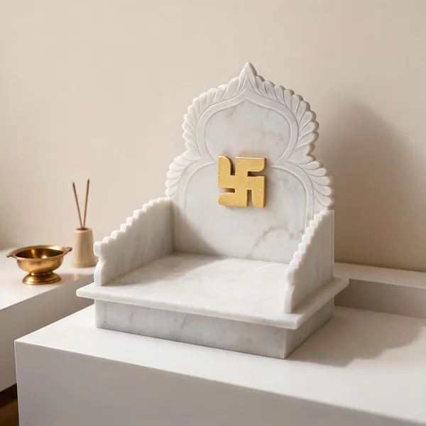 White_Marble_Carved_Swastik_Pooja_Mandir_Platform