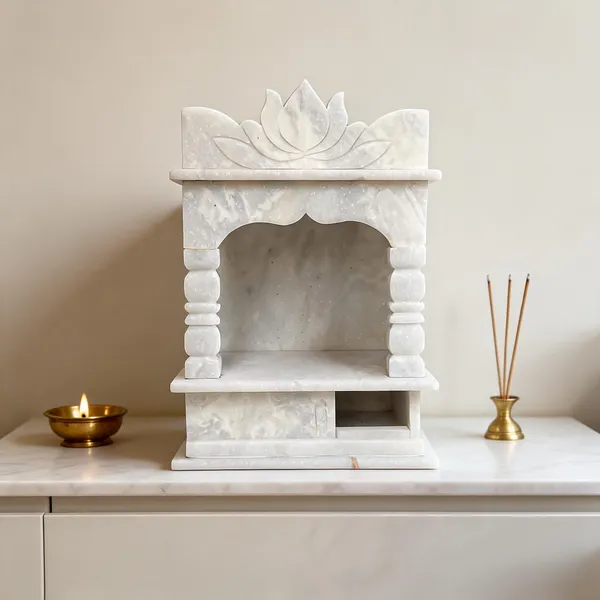White_Marble_Carved_Lotus_Design_Pooja_Mandir_Temple