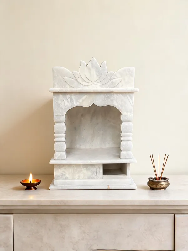 White_Marble_Carved_Lotus_Design_Pooja_Mandir_Temple