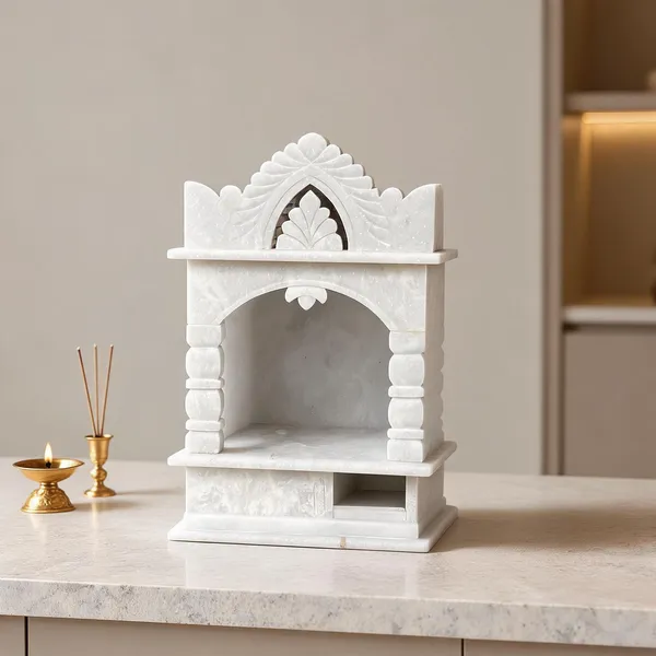 White_Marble_Carved_Pooja_Mandir_Temple