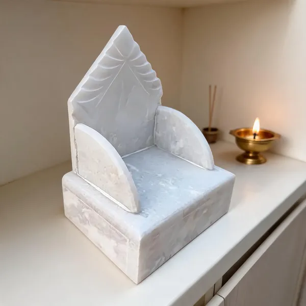 White_Marble_Carved_Singhasan_Throne_For_Pooja