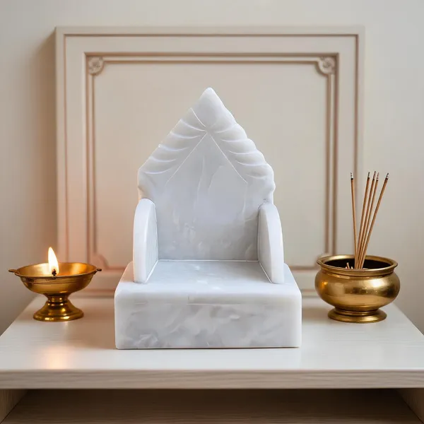 White_Marble_Carved_Singhasan_Throne_For_Pooja