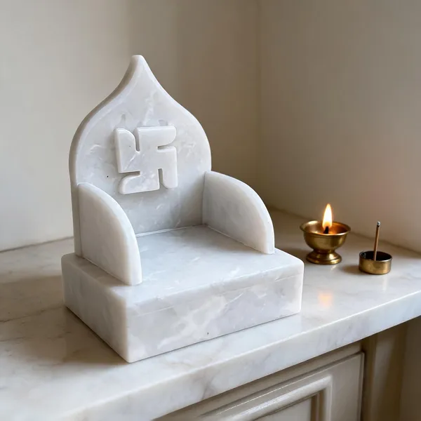 White_Marble_Swastika_Carved_Pooja_Singhasan_Chair