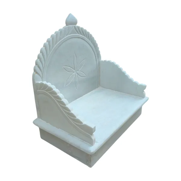 White_Marble_Hand_Carved_Floral_Pooja_Mandir_Singhasan