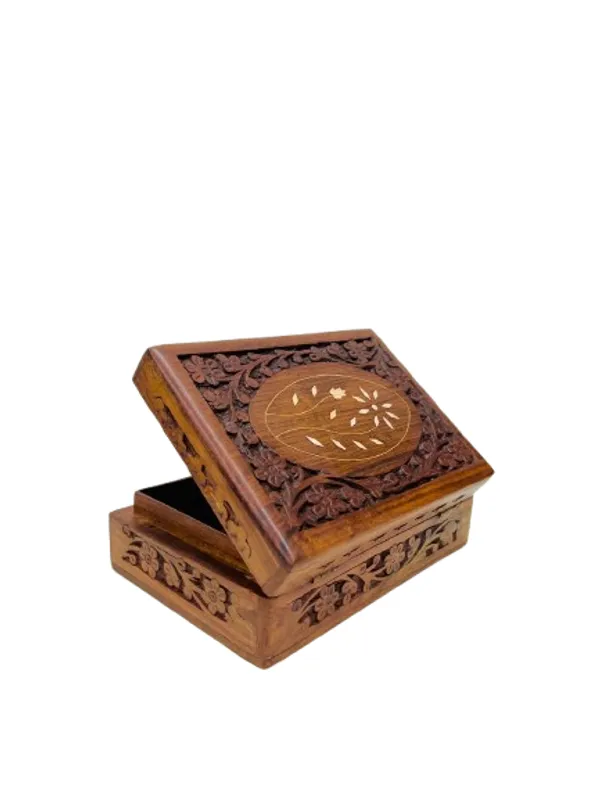 Handcarved_Wooden_Floral_Inlay_Jewellery_Box