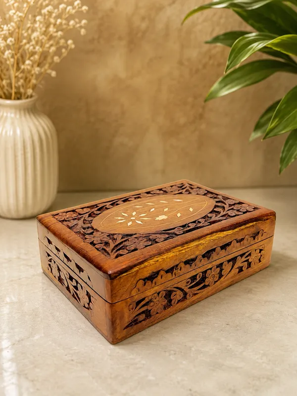 Handcrafted_Wooden_Floral_Carved_Jewellery_Box