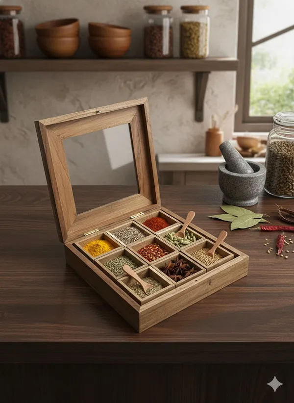 Wooden_9_Compartment_Spice_Box_With_Glass_Lid