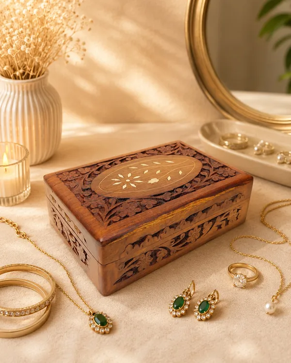 Handcrafted_Wooden_Floral_Carved_Jewellery_Box