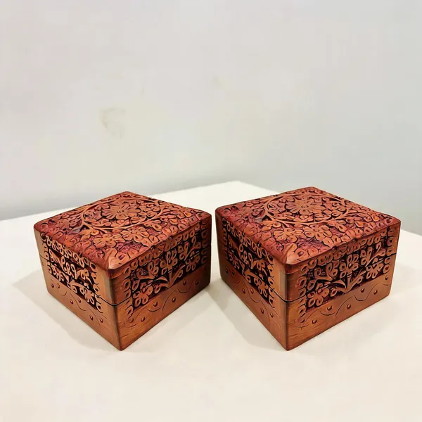 Wooden_Hand_Carved_Floral_Square_Jewellery_Box_-_Pack_of_2