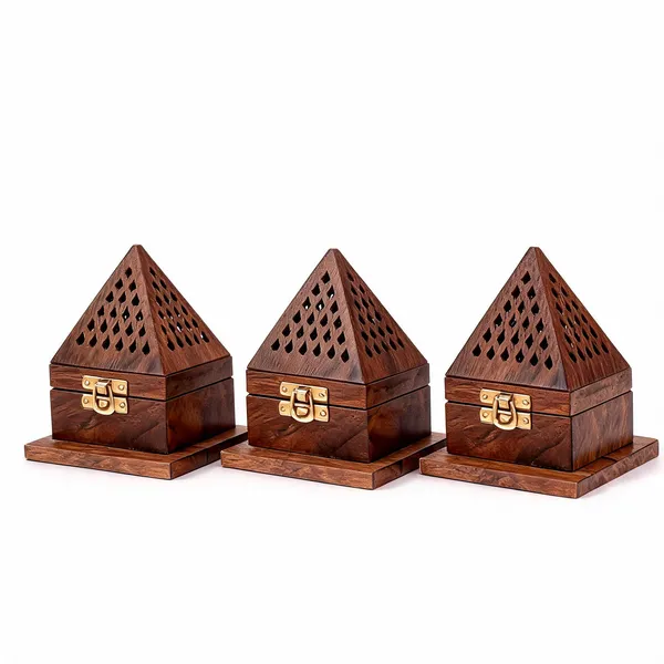 Wooden_Pyramid_Shape_Dhoop_Stand_With_Brass_Latch_-_Pack_of_3