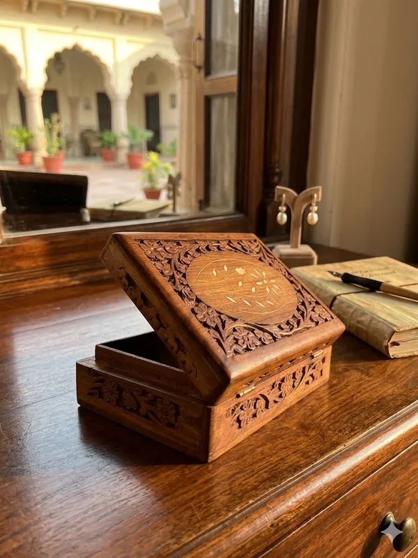 Handcrafted_Wooden_Floral_Carved_Jewellery_Box