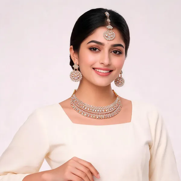 Rose_Gold_Crystal_Bridal_Necklace_Earrings_And_Maang_Tikka_Set_For_Women