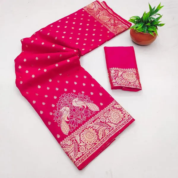 Pink_Banarasi_Silk_Golden_Zari_Woven_Saree_For_Women