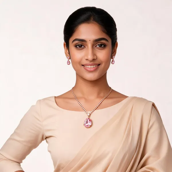 Rose_Gold_Pink_Crystal_Teardrop_Pendant_Necklace_Earrings_Set_For_Women