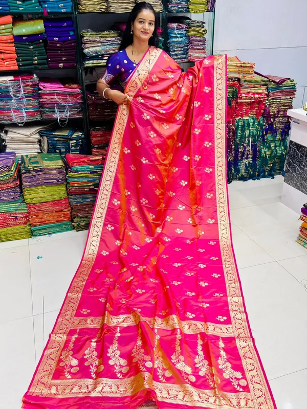 Pink_Narayani_Silk_Banarasi_Zari_Floral_Saree_For_Women