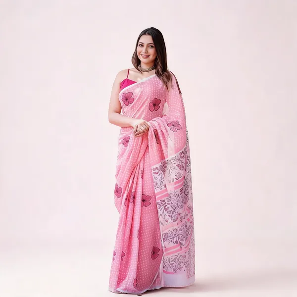Pink_Linen_Cotton_Embroidered_Net_Saree_For_Women