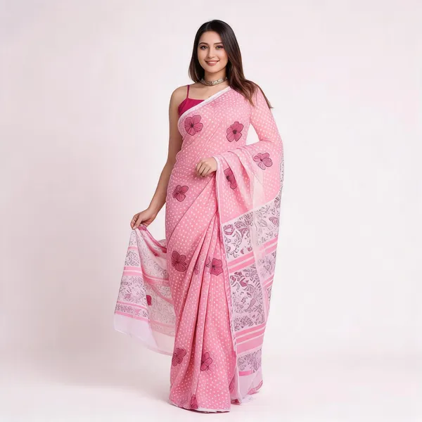 Pink_Linen_Cotton_Embroidered_Net_Saree_For_Women