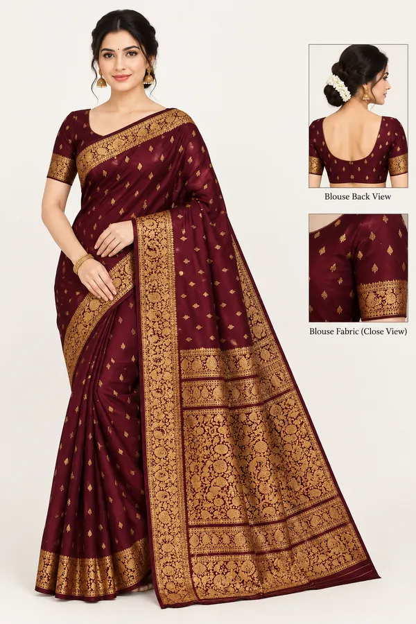 Maroon_Banarasi_Silk_Saree