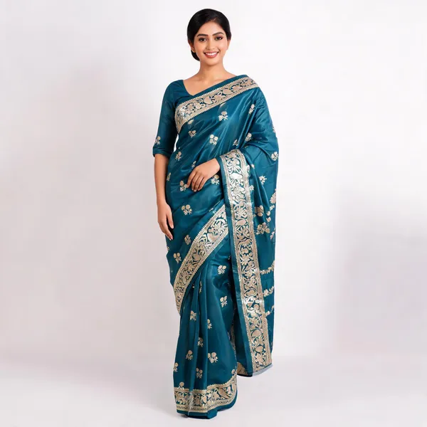 Blue_Gold_Narayani_Silk_Floral_Embroidered_Saree_For_Women