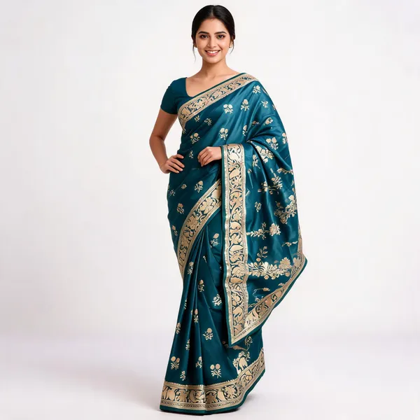Blue_Gold_Narayani_Silk_Floral_Embroidered_Saree_For_Women