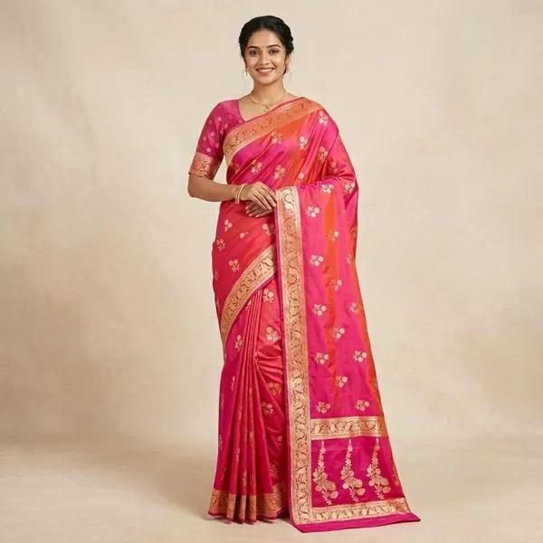 Pink_Narayani_Silk_Banarasi_Zari_Floral_Saree_For_Women