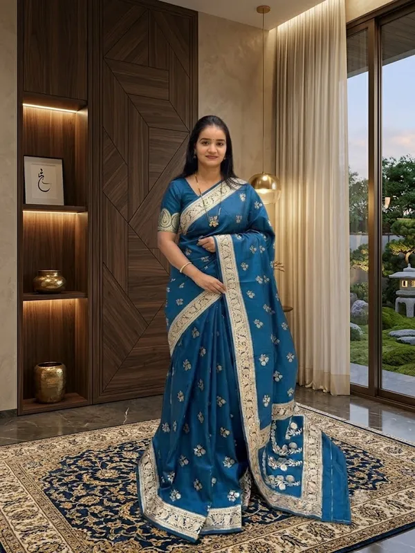 Blue_Narayani_Silk_Floral_Embroidered_Saree_For_Women