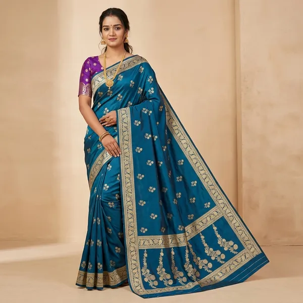 Blue_Narayani_Silk_Floral_Embroidered_Saree_For_Women