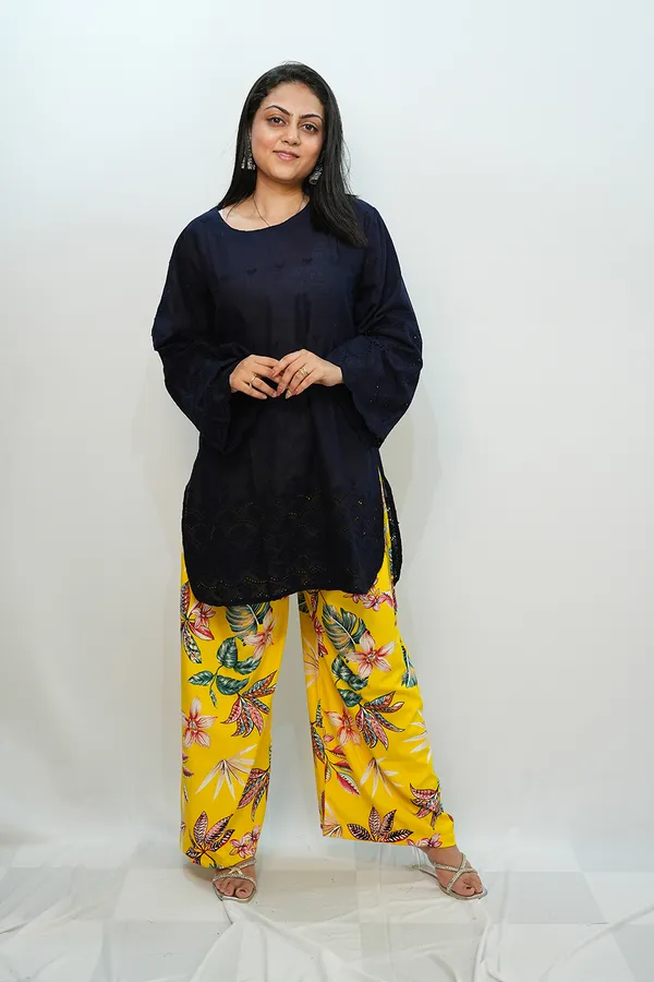 Blue_Yellow_Viscose_Rayon_Chikankari_Co_Ords_Set_For_Women