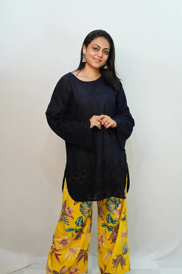 Blue_Yellow_Viscose_Rayon_Chikankari_Co_Ords_Set_For_Women