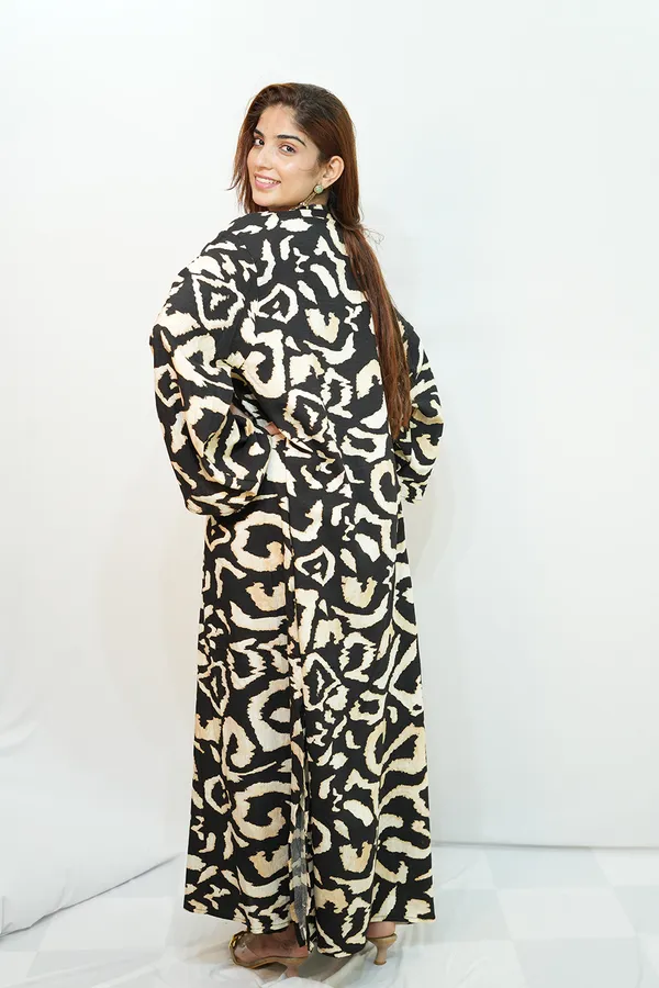 Black_Yellow_Viscose_Rayon_Gown_For_Women