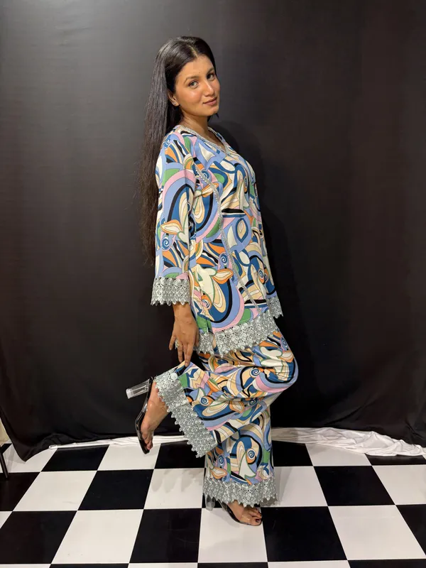 Multicolour_Viscose_Rayon_Printed_Lace_Trim_Co_Ords_Set_For_Women