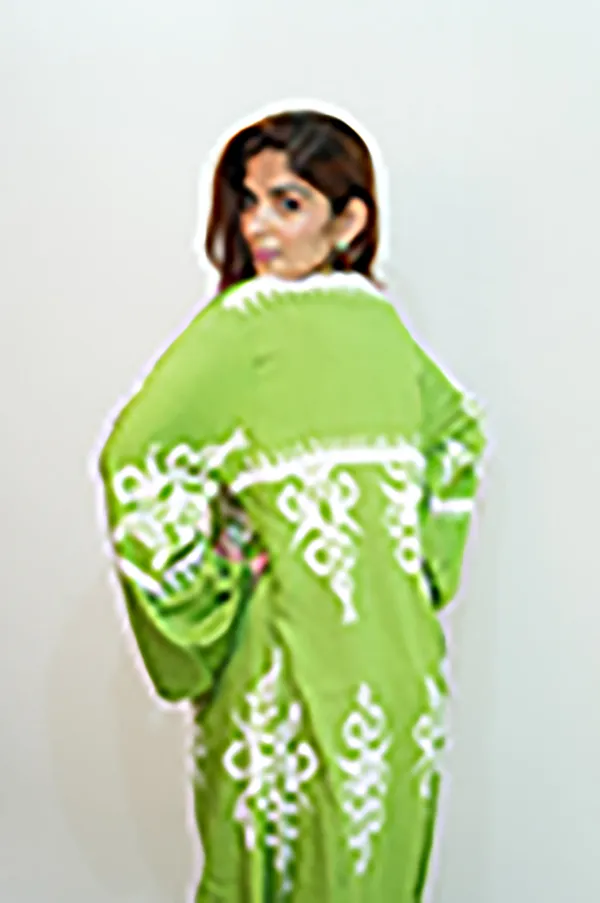 Green_White_Viscose_Rayon_Gown_For_Women