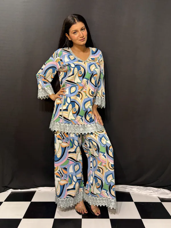 Multicolour_Viscose_Rayon_Printed_Lace_Trim_Co_Ords_Set_For_Women