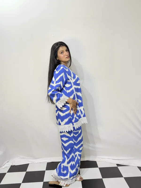 Blue_White_Viscose_Rayon_Printed_Lace_Trim_Co_Ords_Set_For_Women