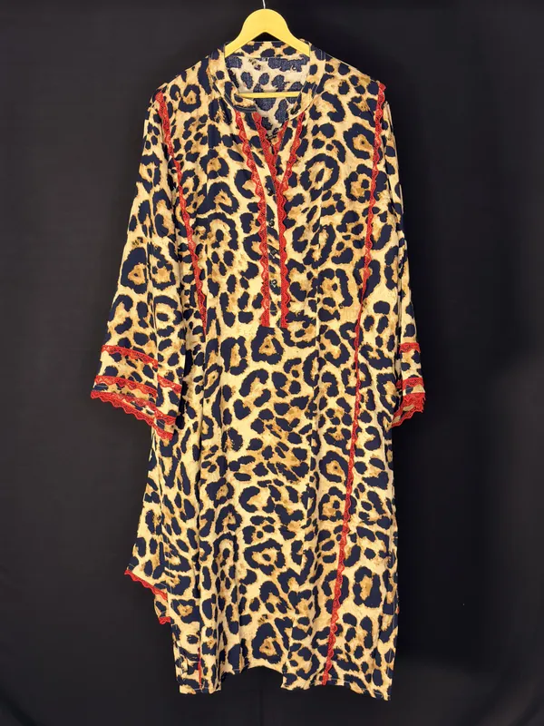 Multicolour_Viscose_Rayon_Leopard_Print_Straight_co-ord_set_For_Women