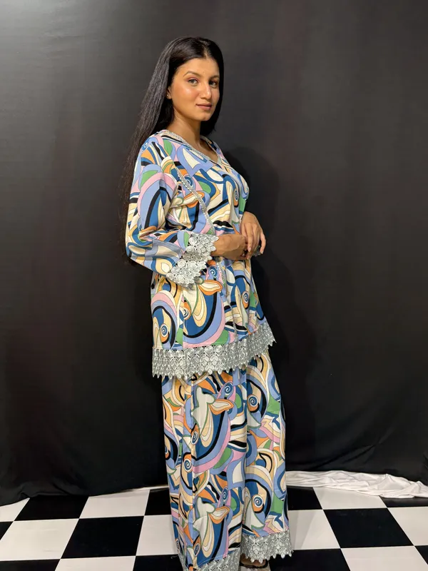 Multicolour_Viscose_Rayon_Printed_Lace_Trim_Co_Ords_Set_For_Women