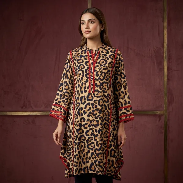 Multicolour_Viscose_Rayon_Leopard_Print_Straight_co-ord_set_For_Women