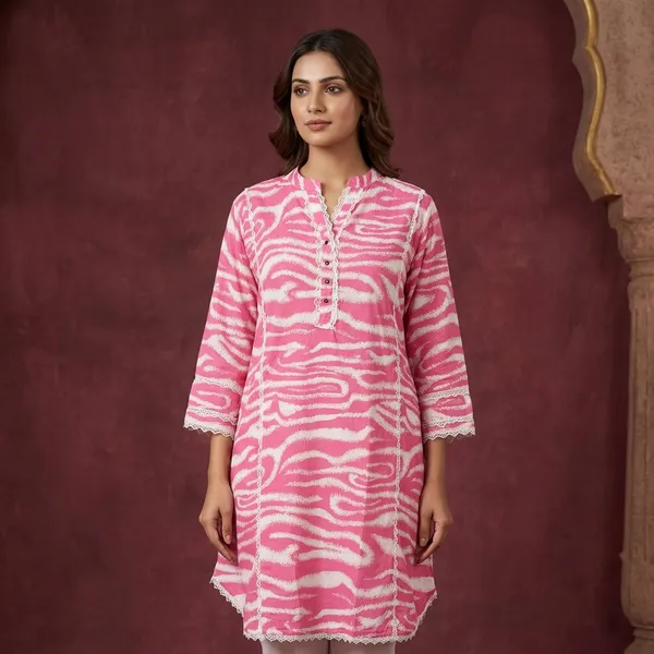 Pink_White_Viscose_Rayon_Zebra_Print_co-ord_set_For_Women