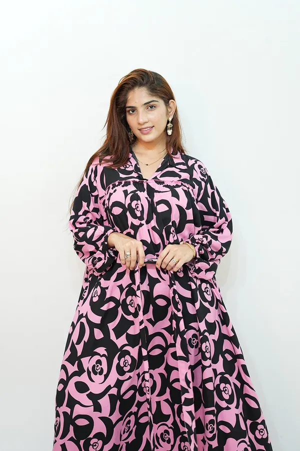 Pink_Black_Viscose_Rayon_Gown_For_Women