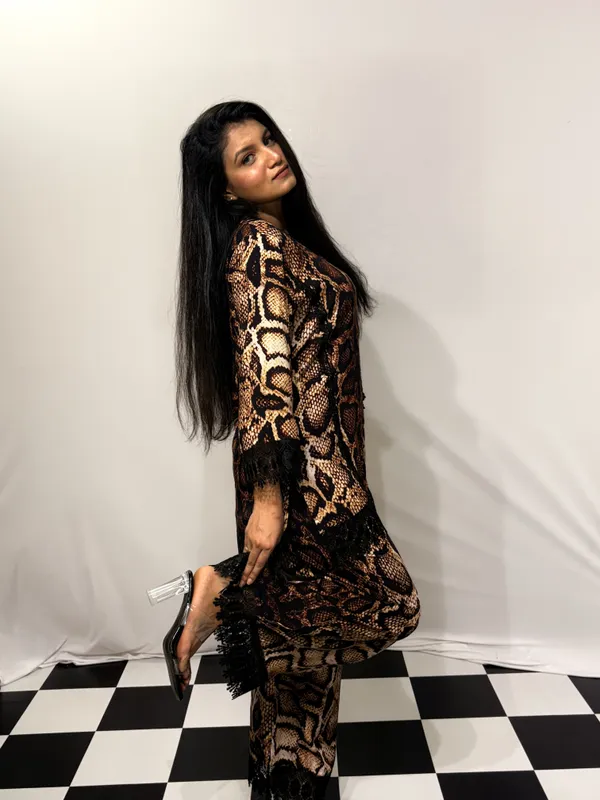 Beige_Black_Viscose_Rayon_Snake_Print_Lace_Trim_Co_Ords_Set_For_Women