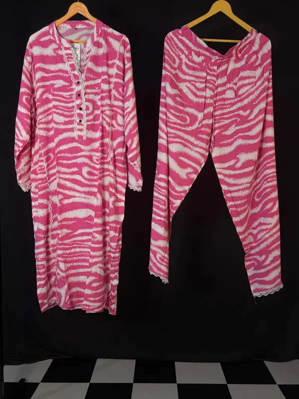 Pink_White_Viscose_Rayon_Zebra_Print_co-ord_set_For_Women
