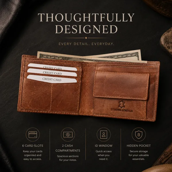 Tan_Genuine_Leather_Bifold_Wallet_For_Men