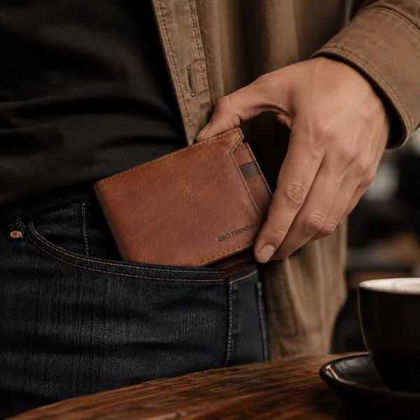 Tan_Genuine_Leather_Bifold_Wallet_For_Men