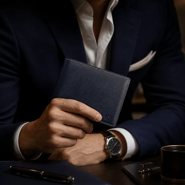 Navy_Blue_Genuine_Leather_Bifold_Wallet_For_Men