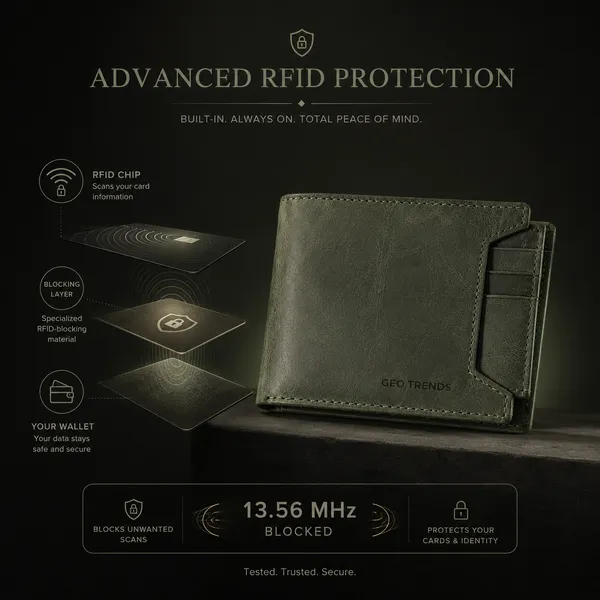 Olive_Green_Genuine_Leather_Bifold_Wallet_For_Men