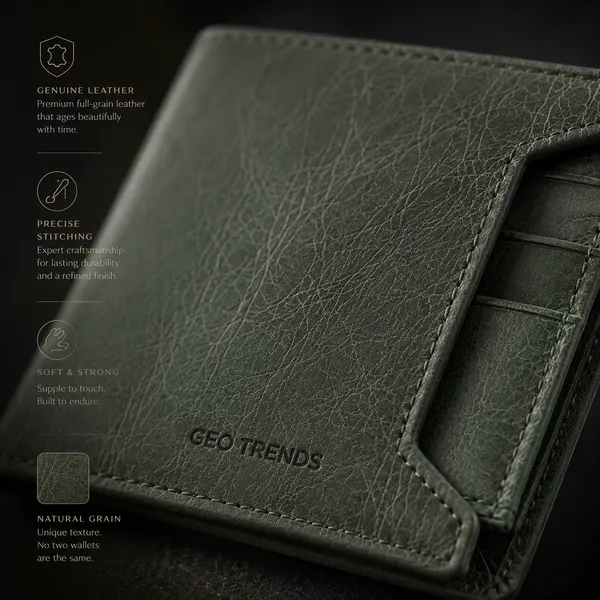 Olive_Green_Genuine_Leather_Bifold_Wallet_For_Men