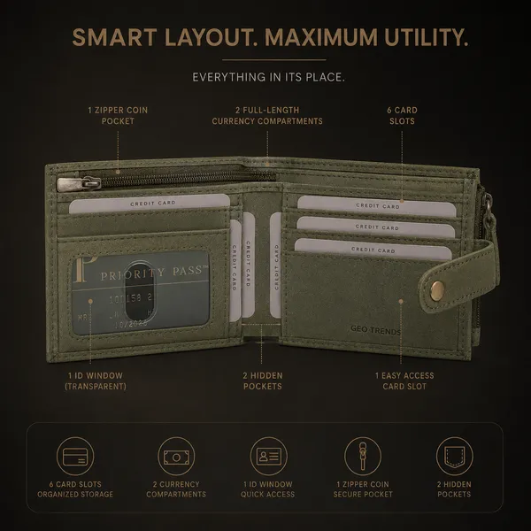 Olive_Green_Genuine_Leather_Bifold_Wallet_For_Men