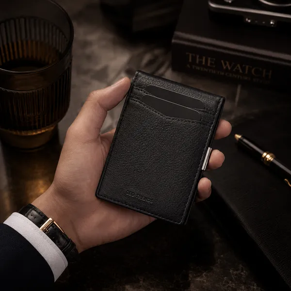 Black_Genuine_Leather_Money_Clip_Wallet_For_Men