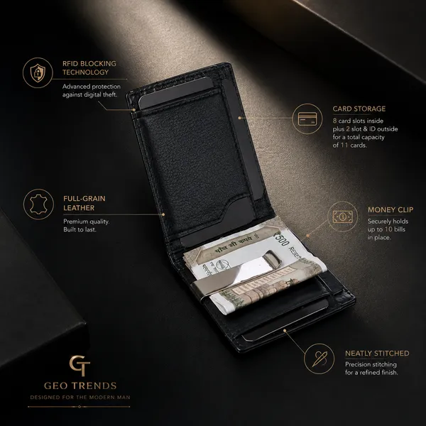 Black_Genuine_Leather_Money_Clip_Wallet_For_Men